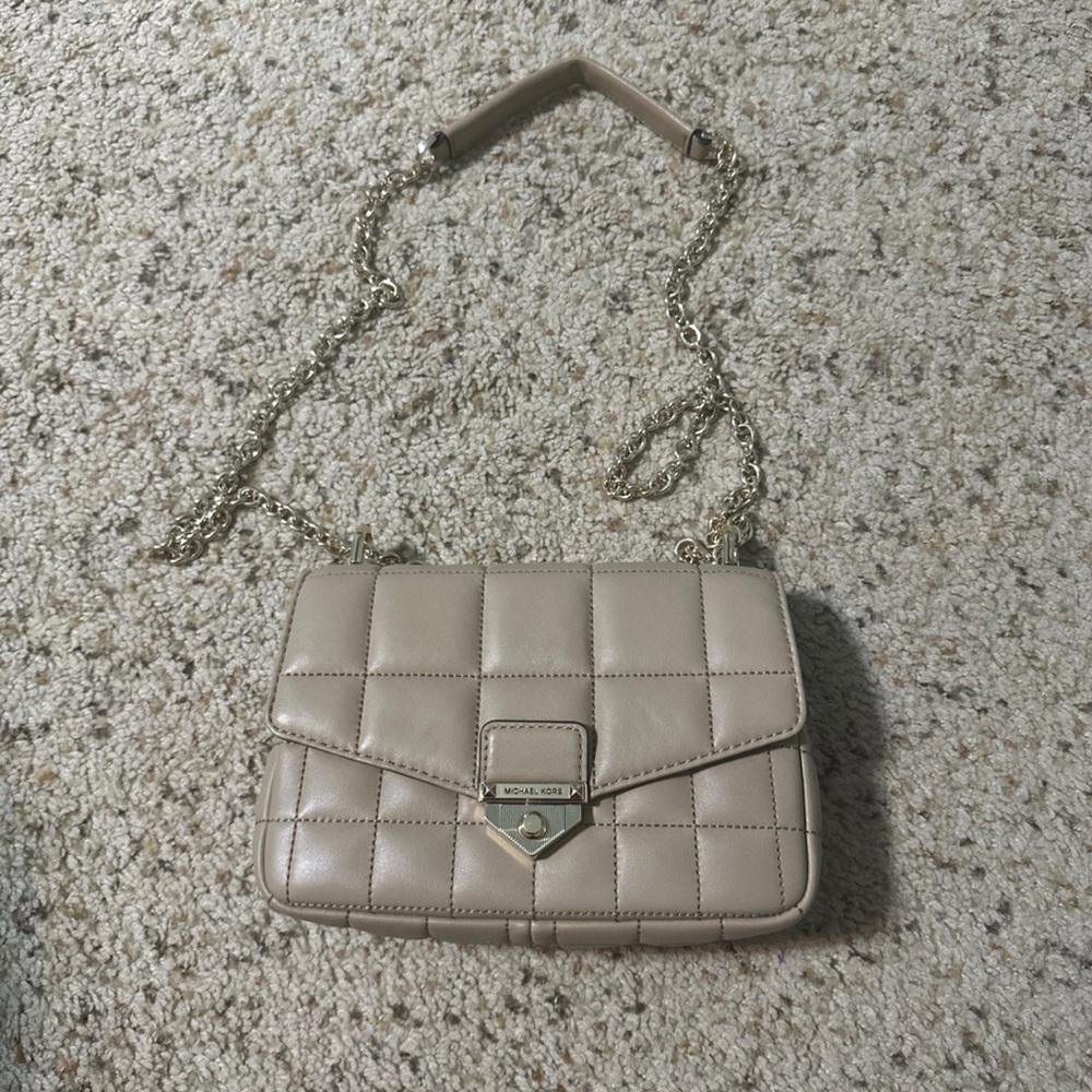 Micheal Kors Quilted Leather Bag Tan